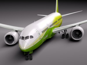 Boeing 787 Dreamliner Green Lemon 3D मॉडल