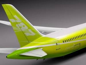 Boeing 787 Dreamliner Green Lemon 3D Model