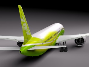 Boeing 787 Dreamliner Green Lemon 3D मॉडल