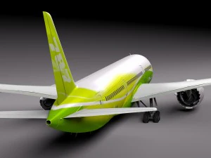 Boeing 787 Dreamliner Green Lemon 3D Model