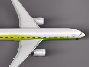 Boeing 787 Dreamliner Green Lemon 3D Model