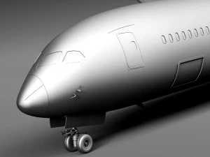 Boeing 787 Dreamliner Green Lemon 3D Model