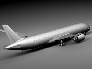 Boeing 787 Dreamliner Green Lemon 3D Model