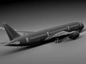 Boeing 787 Dreamliner Green Lemon 3D Model