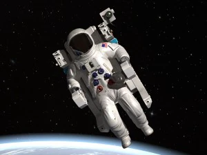 NASA Astronaut with MMU Backpack rigged for maya 3D Model