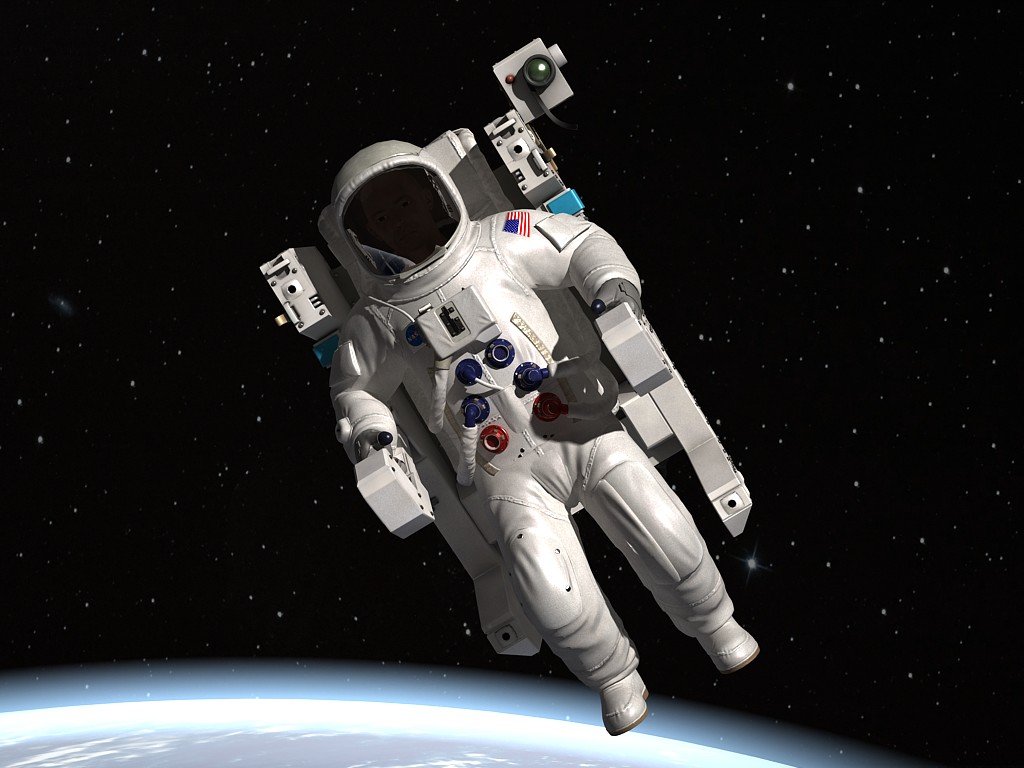 Nasa Astronaut With Mmu Backpack Rigged For Maya 3d Model In Man