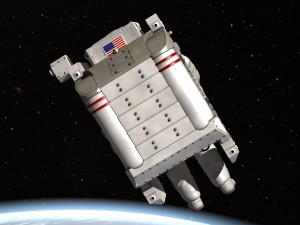 NASA Astronaut with MMU Backpack rigged for maya Model 3D