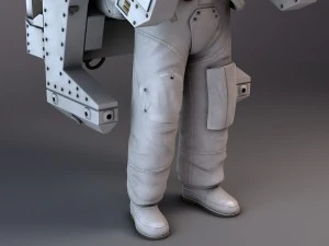 NASA Astronaut with MMU Backpack rigged for maya 3D Model