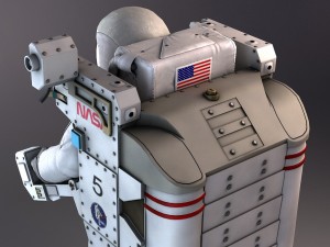 NASA Astronaut with MMU Backpack rigged for maya Model 3D