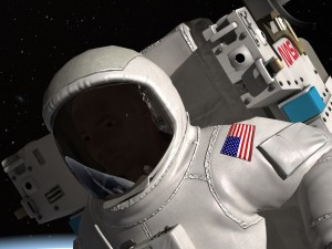 NASA Astronaut with MMU Backpack rigged for maya Model 3D