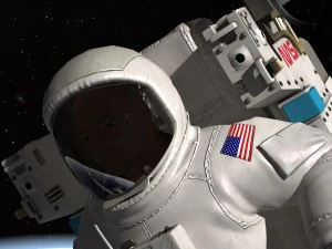 NASA Astronaut with MMU Backpack rigged for maya 3D Model