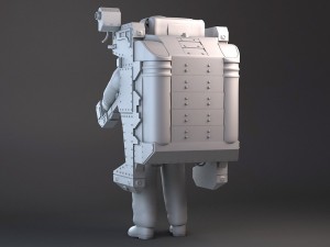 NASA Astronaut with MMU Backpack rigged for maya Model 3D