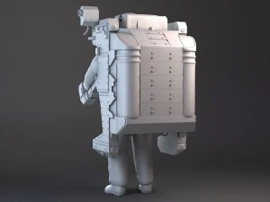 NASA Astronaut with MMU Backpack rigged for maya 3D Model