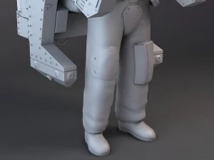 NASA Astronaut with MMU Backpack rigged for maya 3D Model