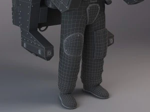 NASA Astronaut with MMU Backpack rigged for maya 3D Model