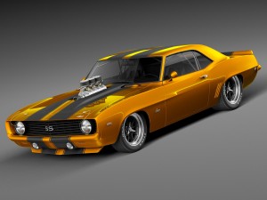 Chevrolet Camaro SS 1969 Street Rod 3D 모델