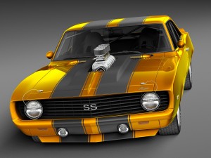Chevrolet Camaro SS 1969 Street Rod 3D Model