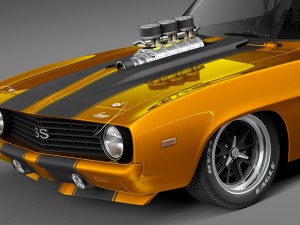 Chevrolet Camaro SS 1969 Street Rod 3D Model