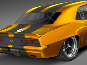 Chevrolet Camaro SS 1969 Street Rod 3D Model
