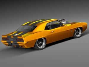 Chevrolet Camaro SS 1969 Street Rod 3D Model