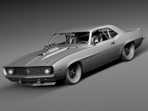 Chevrolet Camaro SS 1969 Street Rod 3D Model