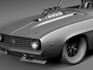 Chevrolet Camaro SS 1969 Street Rod 3D Model