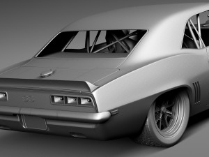 Chevrolet Camaro SS 1969 Street Rod 3D Model