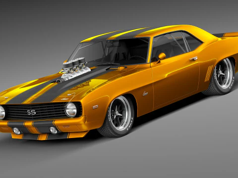 Chevrolet Camaro SS Street Rod 1969 р 3D Модель