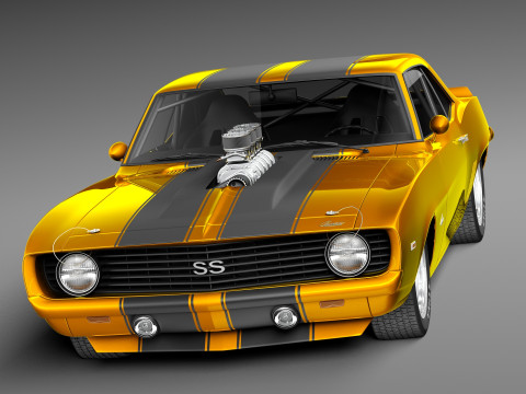 Chevrolet Camaro SS Street Rod 1969 3D Model