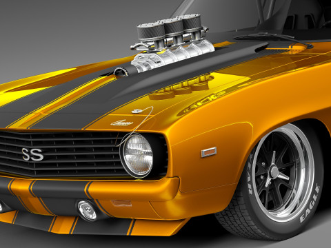 Chevrolet Camaro SS Street Rod 1969 3D Model