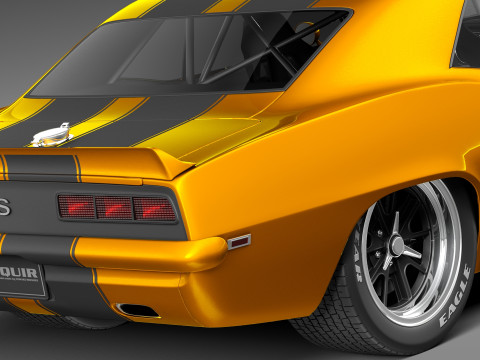 Chevrolet Camaro SS Street Rod 1969 3D Model