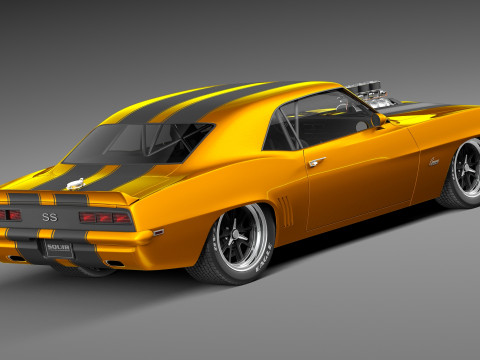 Chevrolet Camaro SS Street Rod 1969 3D Model