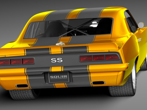 Chevrolet Camaro SS Street Rod 1969 3D Model