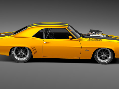 Chevrolet Camaro SS Street Rod 1969 3D Model