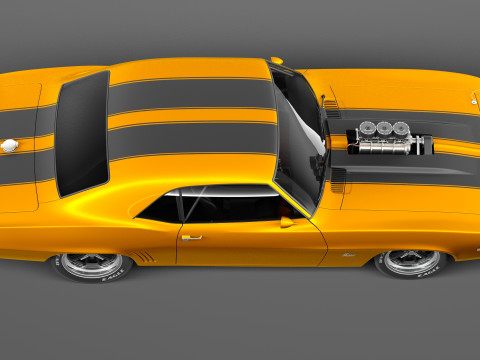 Chevrolet Camaro SS Street Rod 1969 3D Model