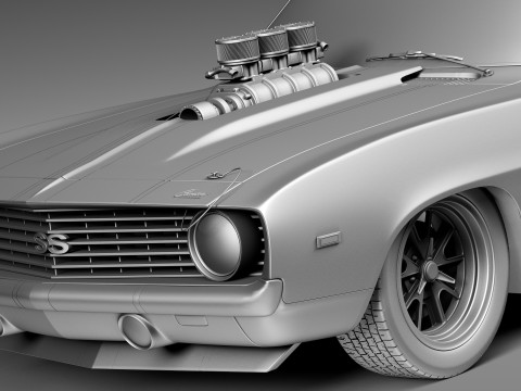 Chevrolet Camaro SS Street Rod 1969 3D Model