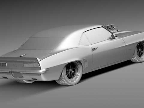 Chevrolet Camaro SS Street Rod 1969 3D Model