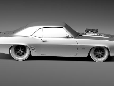 Chevrolet Camaro SS Street Rod 1969 3D Model