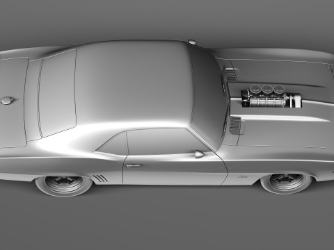 Chevrolet Camaro SS Street Rod 1969 3D Model