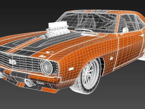Chevrolet Camaro SS Street Rod 1969 3D Model