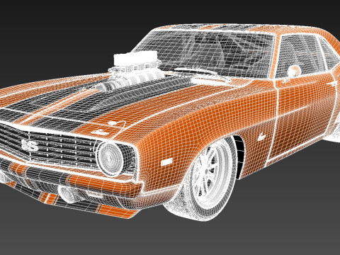 Chevrolet Camaro SS Street Rod 1969 3D Model