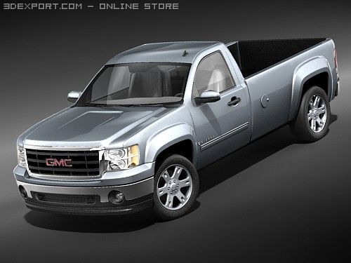 GMC Sierra 1500 regular cab Truck Modelo 3D .c4d .max .obj .3ds .fbx .stl .blend 