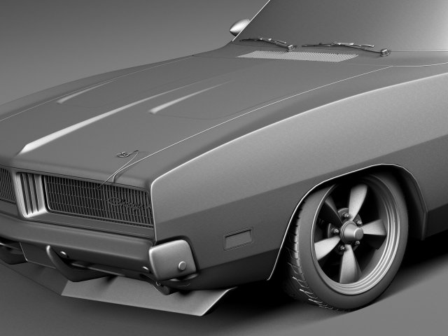 Dodge charger pro touring 1968-1969 3D Model in Classic Cars 3DExport