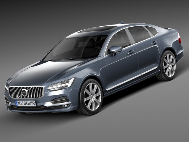 Volvo S90 2017 3D Model .c4d .max .obj .3ds .fbx .stl .blend