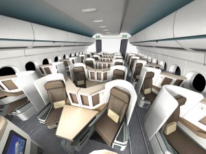 Airbus A350 900 with interior 3D-Modell