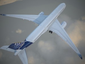Airbus A350 900 with interior 3D-Modell