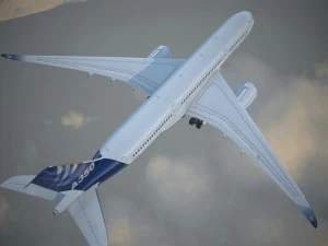 Airbus A350 900 con interni Modello 3D