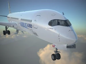 Airbus A350 900 con interni Modello 3D