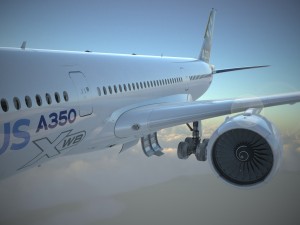 Airbus A350 900 with interior 3D-Modell