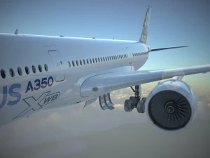 Airbus A350 900 con interni Modello 3D